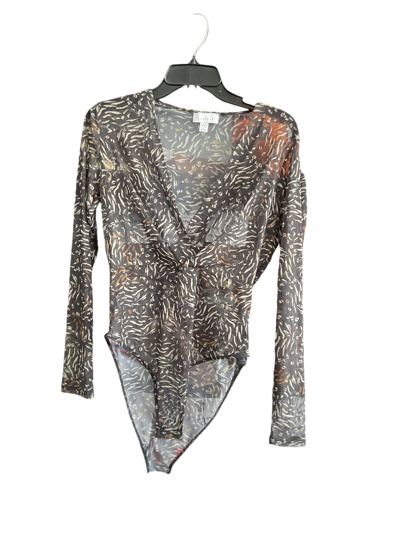 Bodysuit By Topshop In Animal Print, Size: S