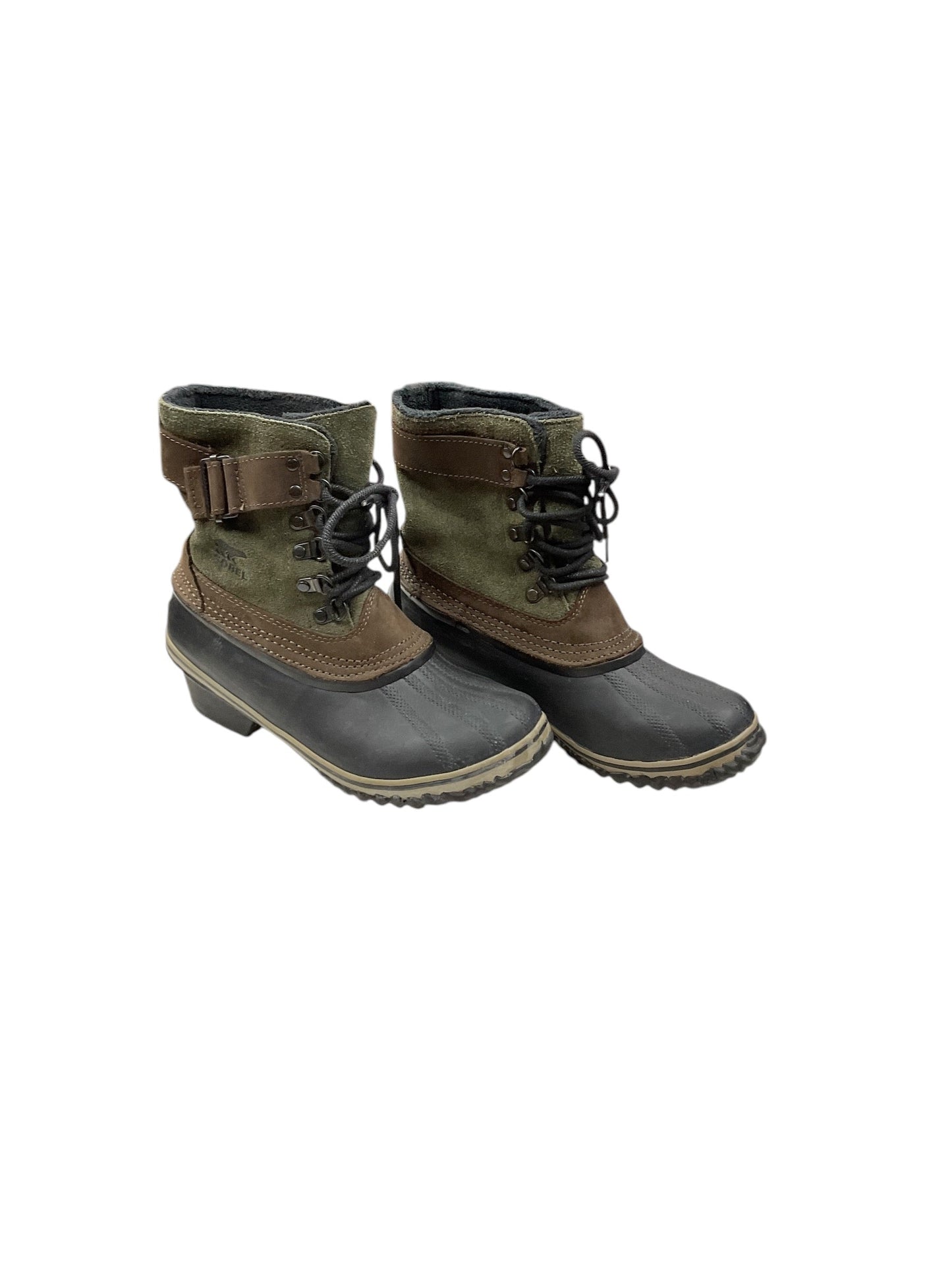 Boots Snow By Sorel In Black & Green, Size: 7.5