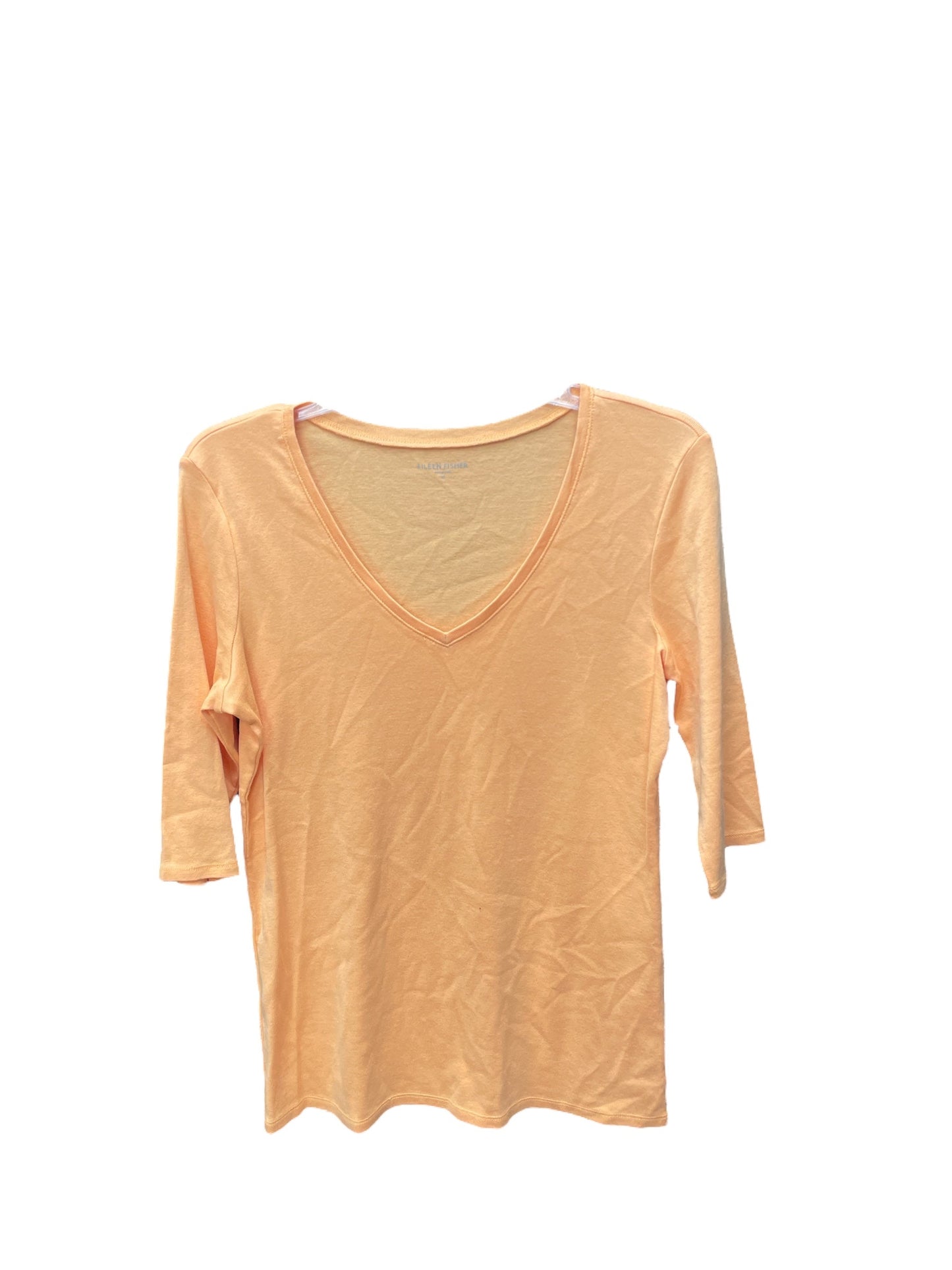 Top 3/4 Sleeve Basic By Eileen Fisher In Orange, Size: M