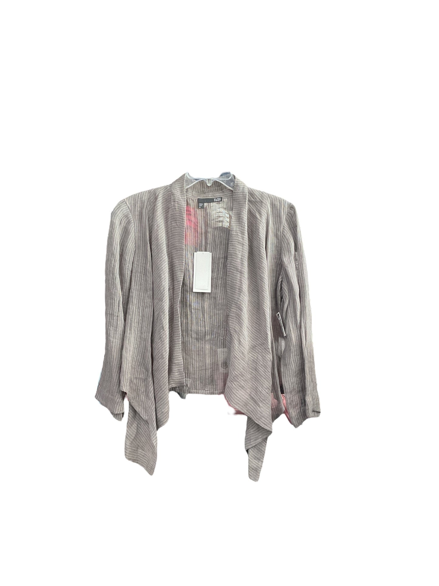 Jacket Shirt By Eileen Fisher In Grey, Size: M