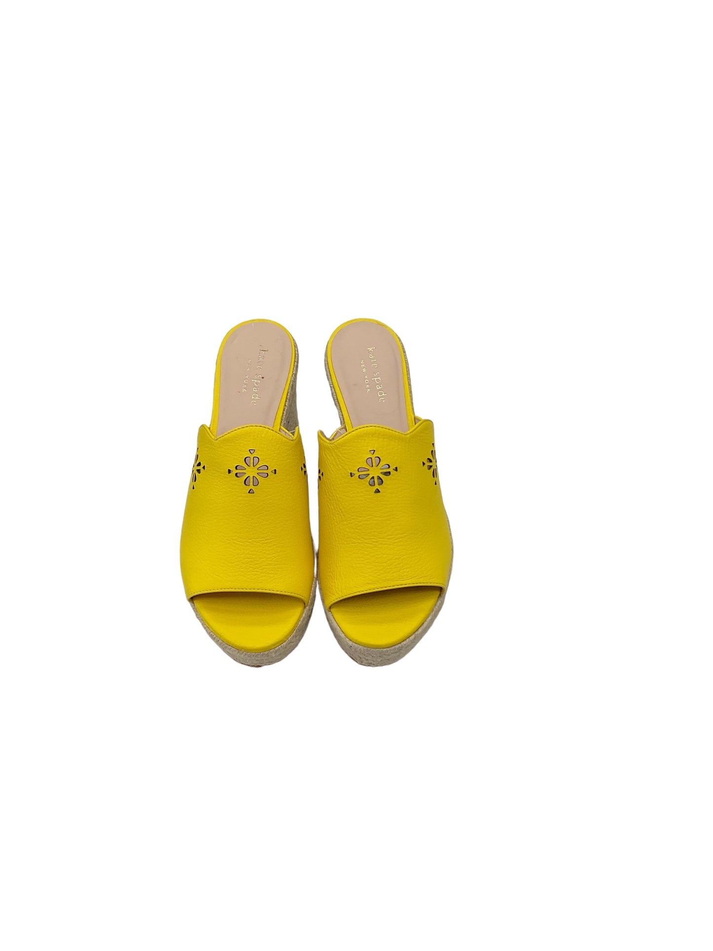 Yellow Sandals Heels Wedge Kate Spade, Size 7