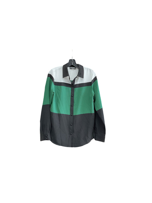 Top Long Sleeve By Karl Lagerfeld In Black & Green, Size: S