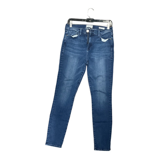 Jeans Skinny By Frame In Blue Denim, Size: 32