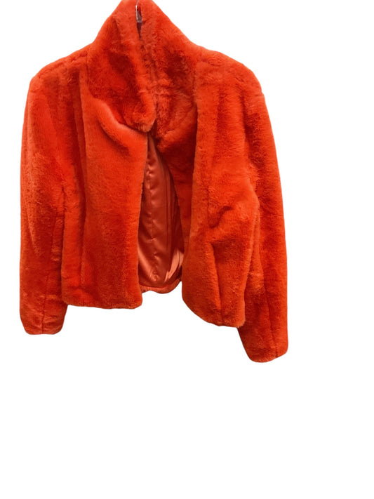 Coat Faux Fur & Sherpa By Anthropologie In Orange, Size: M