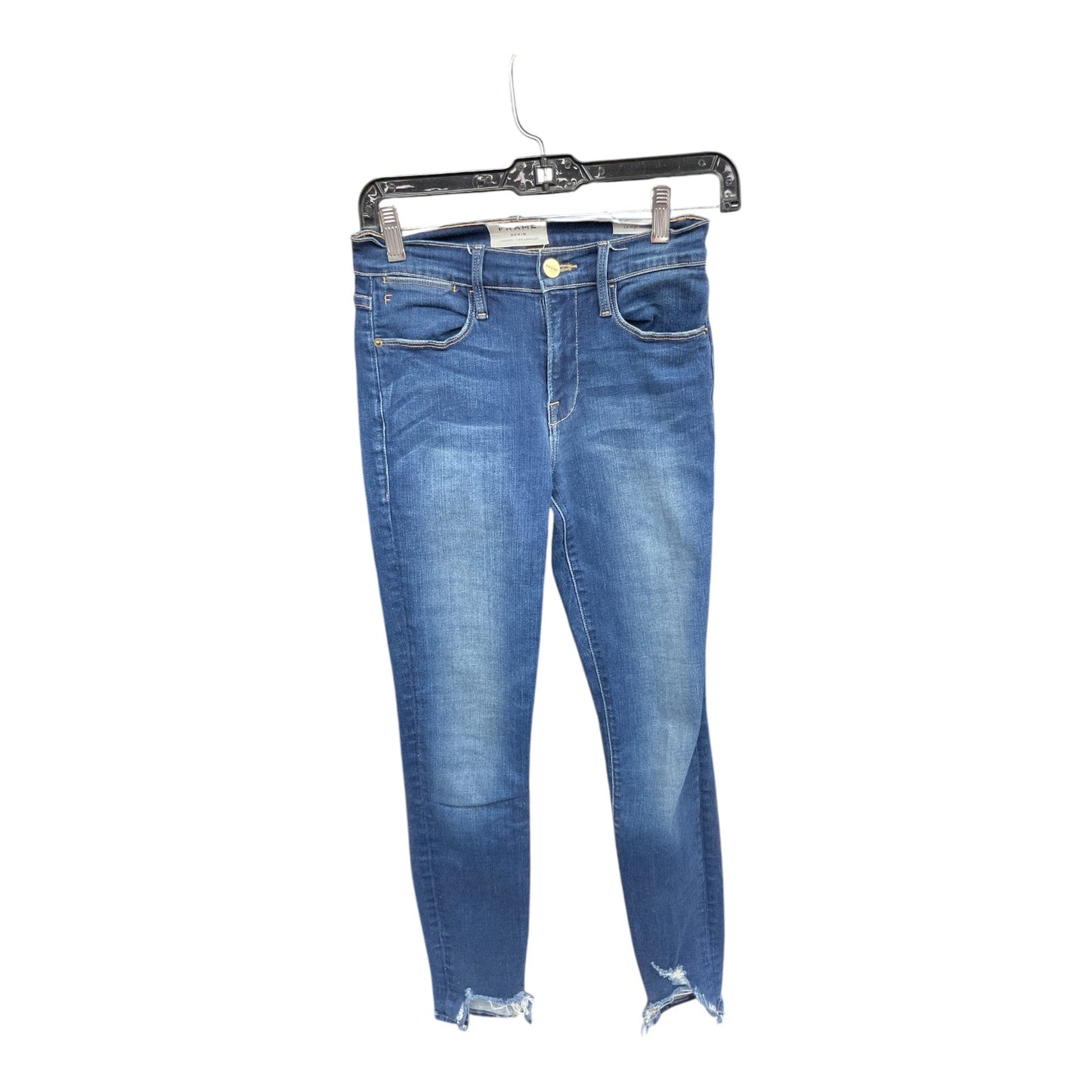 Jeans Skinny By Frame In Blue Denim, Size: Xs