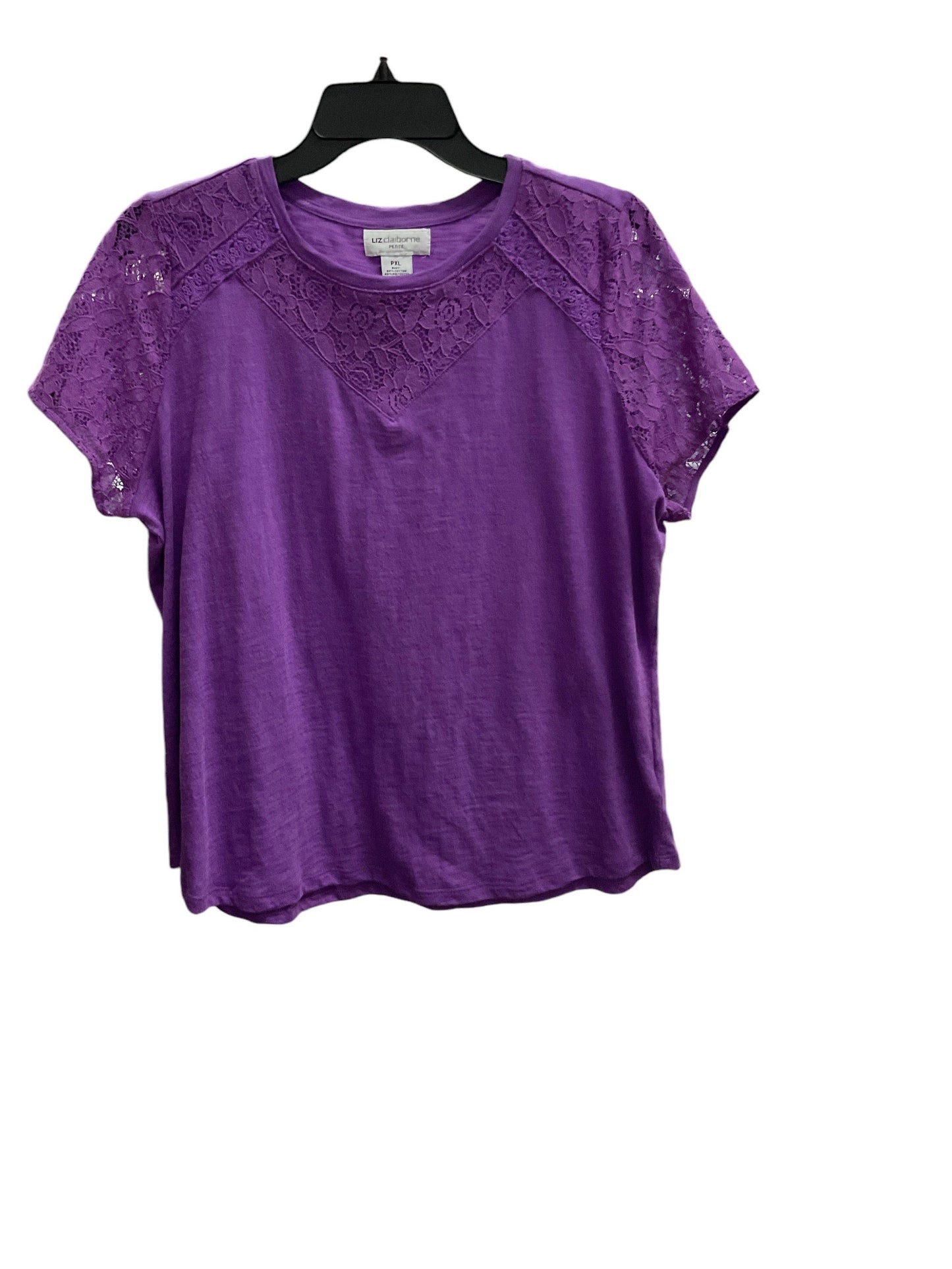 Top Short Sleeve By Liz Claiborne In Purple, Size: Petite   Xl