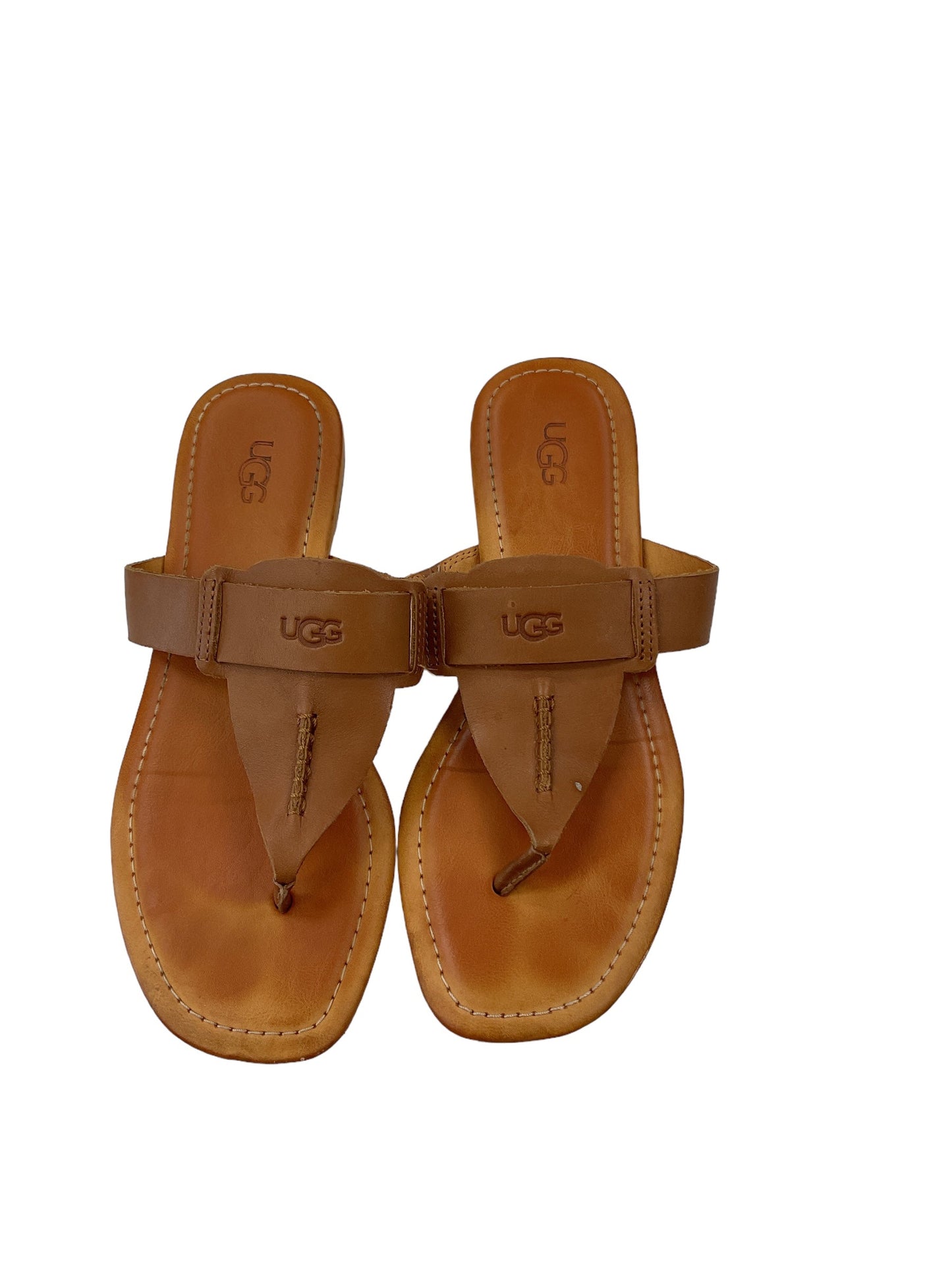 Brown Sandals Flats Ugg, Size 7