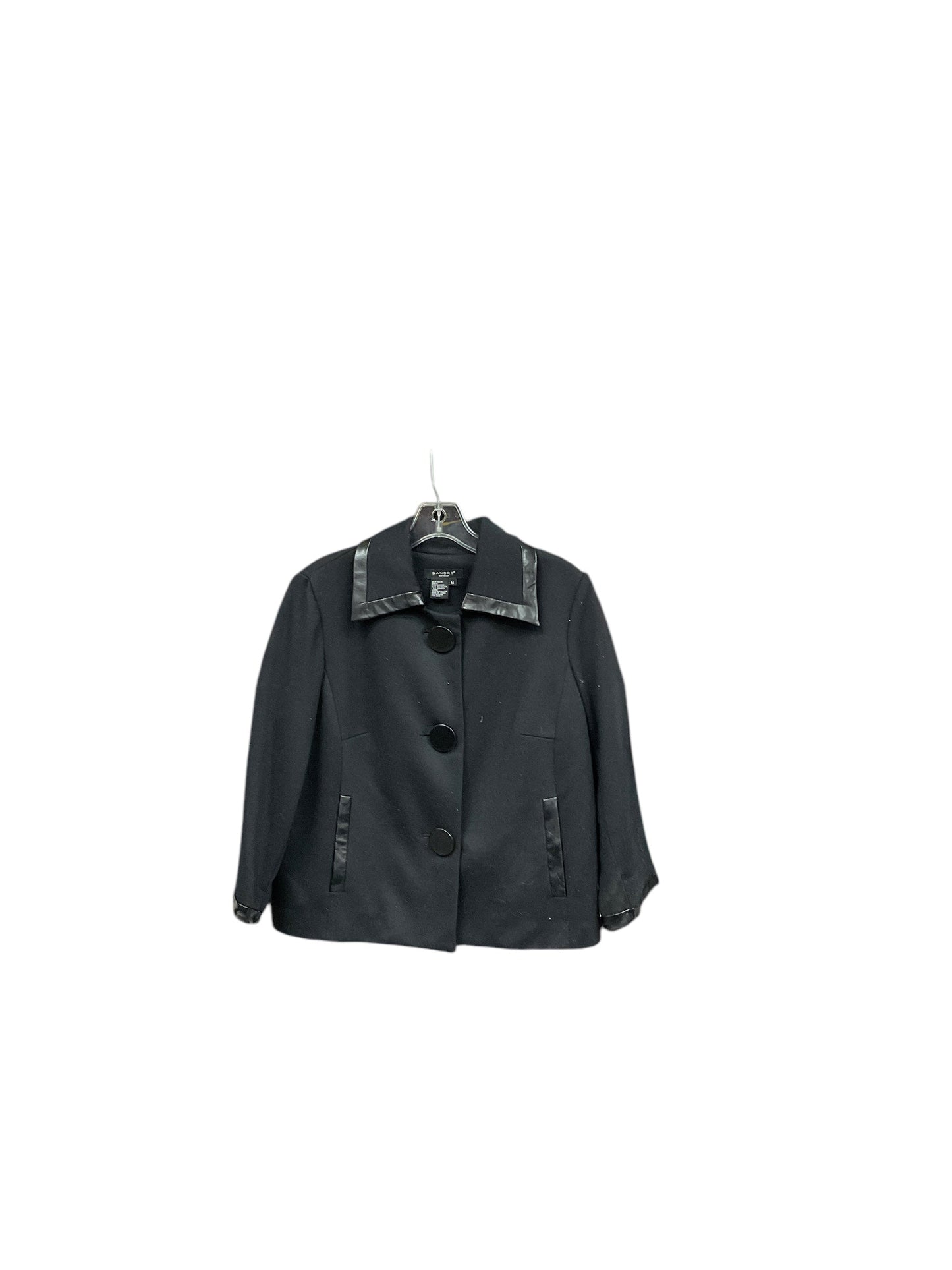 Blazer Designer By Sandro In Black, Size: M