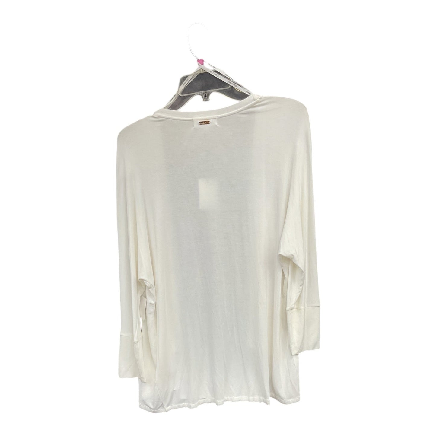 Top Long Sleeve By Calvin Klein In White, Size: S