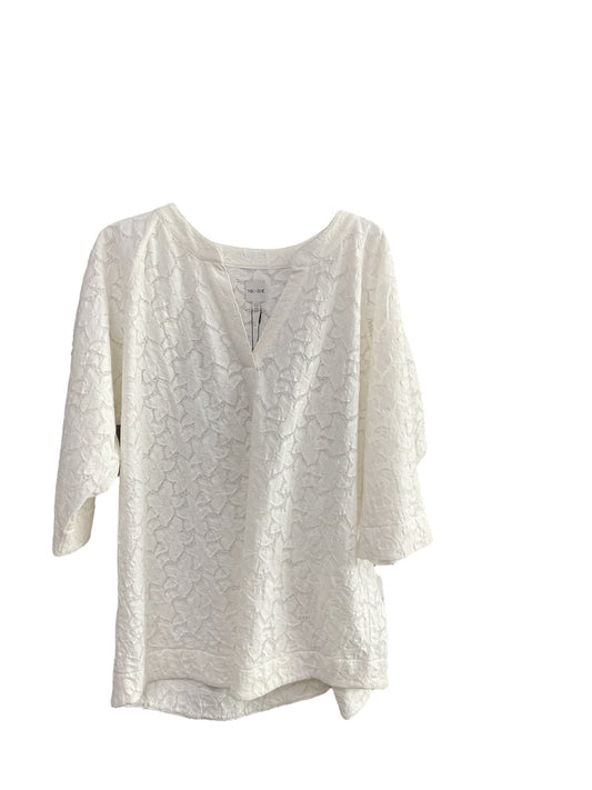 Top Short Sleeve By Nic + Zoe In White, Size: 2x