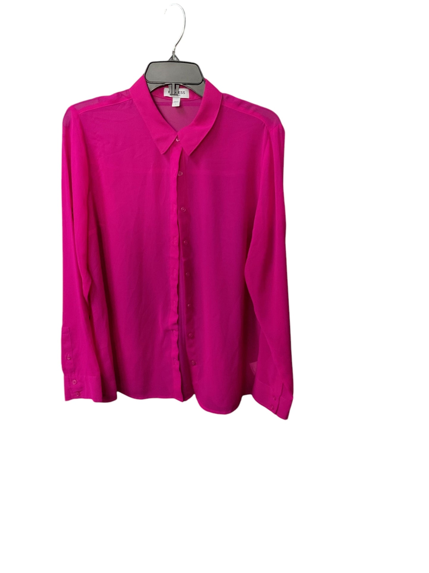 Top Long Sleeve By Express In Pink, Size: L