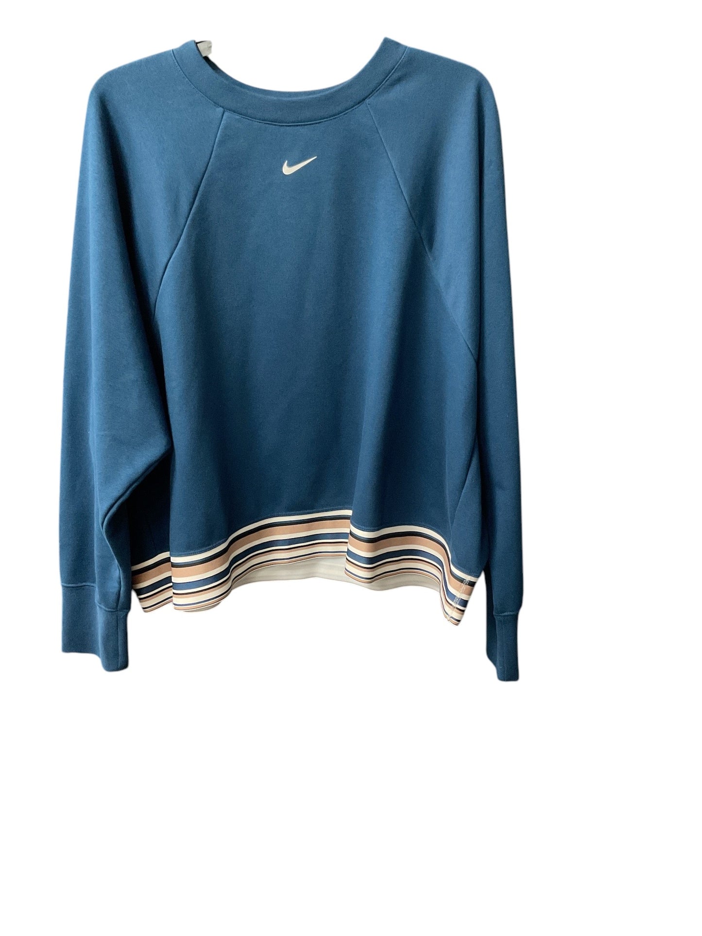 Athletic Top Long Sleeve Crewneck By Nike In Blue, Size: 2x