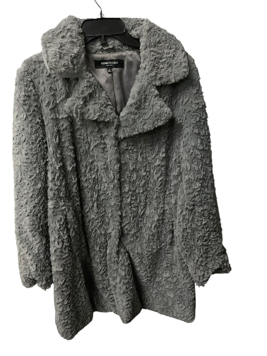 Coat Faux Fur & Sherpa By Kenneth Cole In Grey, Size: M