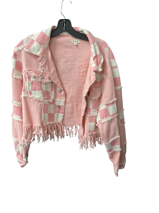 Jacket Denim By Pol In Pink, Size: L