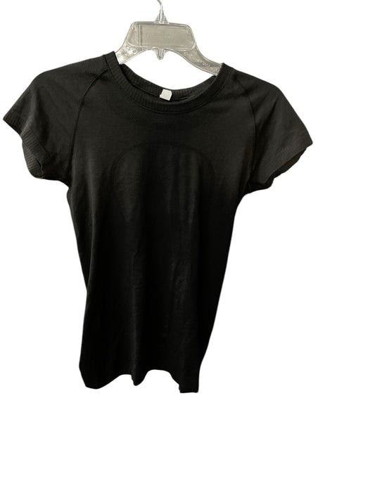 Athletic Top Short Sleeve By Lululemon In Black, Size: 6