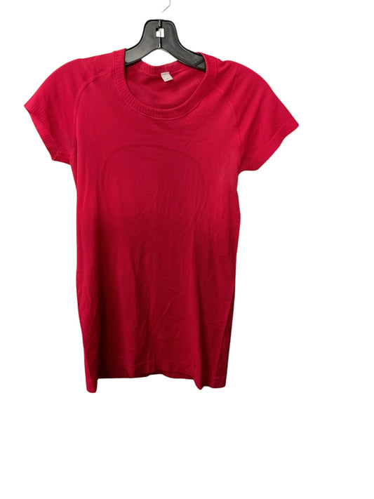 Athletic Top Short Sleeve By Lululemon In Red, Size: 6