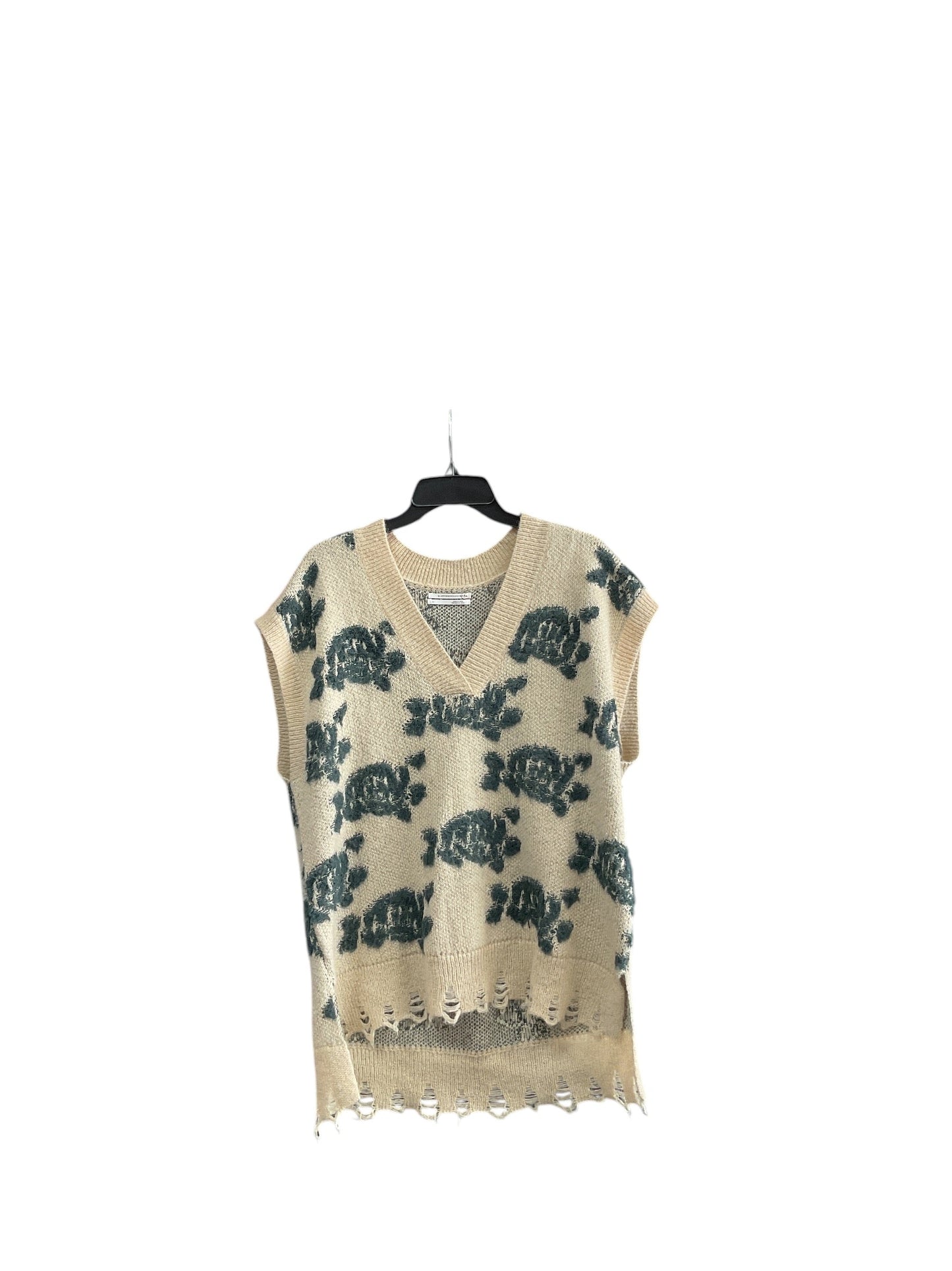 Sweater Short Sleeve By Anthropologie In Tan, Size: L