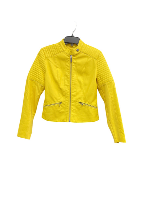 Jacket Leather By New York And Co In Yellow, Size: Xs