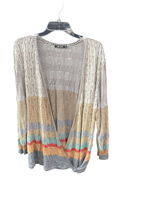 Sweater Cardigan By Nic + Zoe In Rainbow Print, Size: 3x