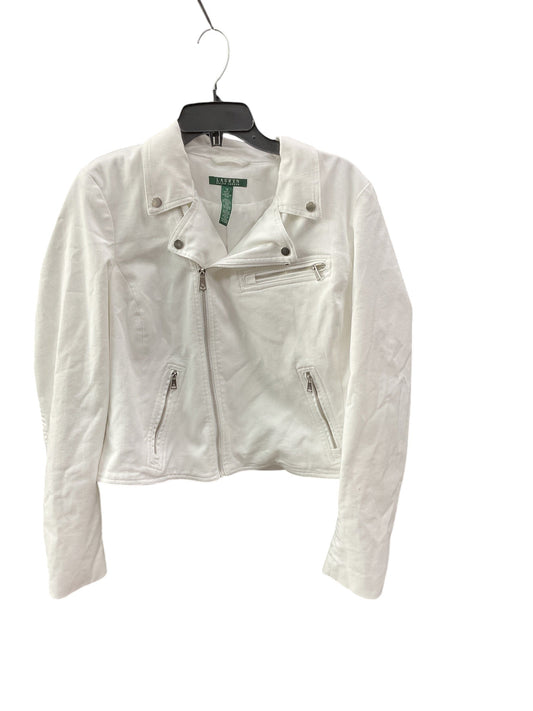 Jacket Denim By Lauren By Ralph Lauren In White, Size: 16