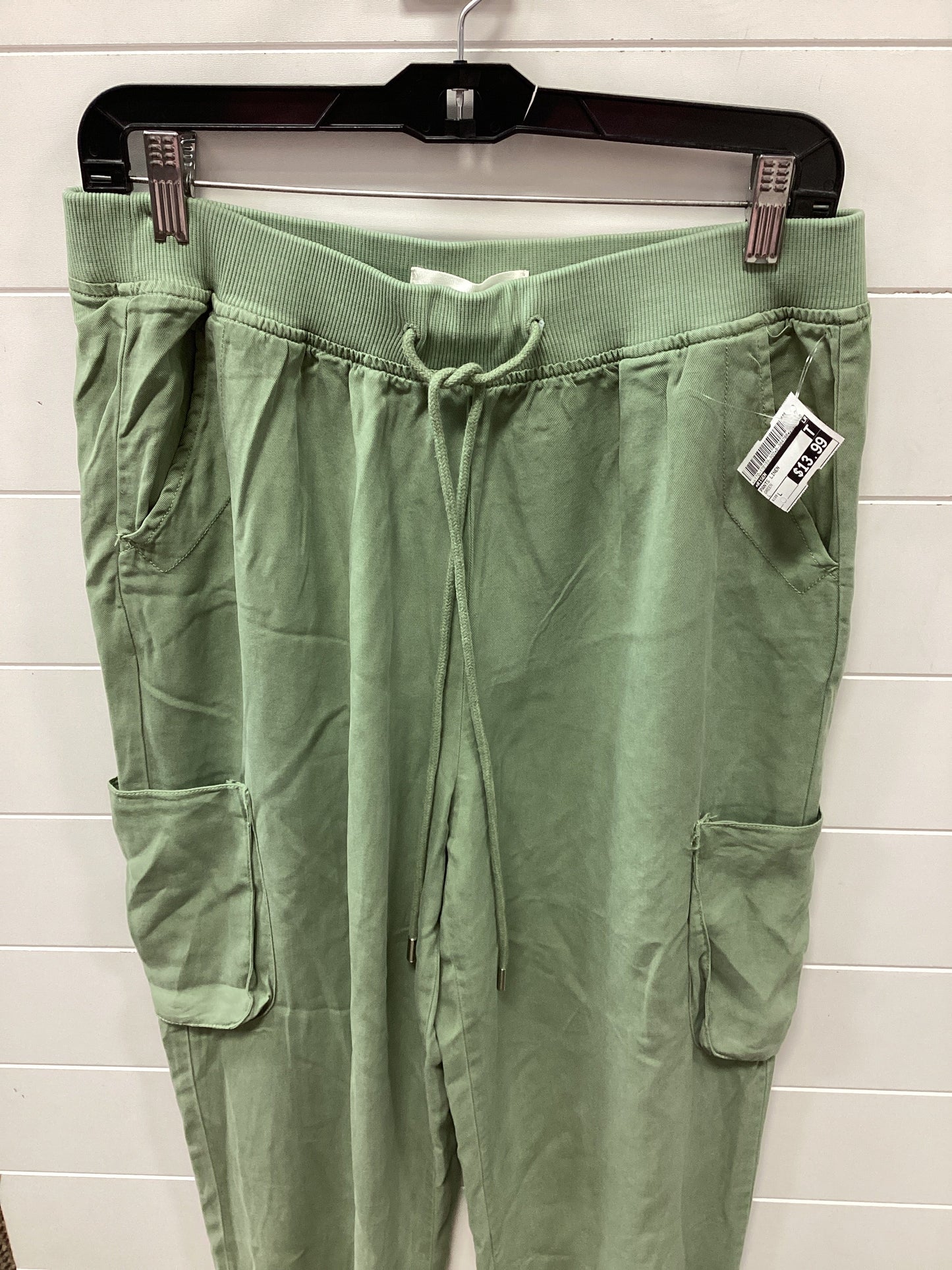 Pants Linen By Risen In Green, Size:L