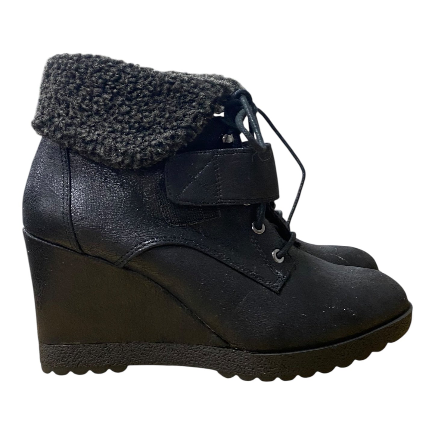 Boots Ankle Heels By Simply Vera In Black, Size:8