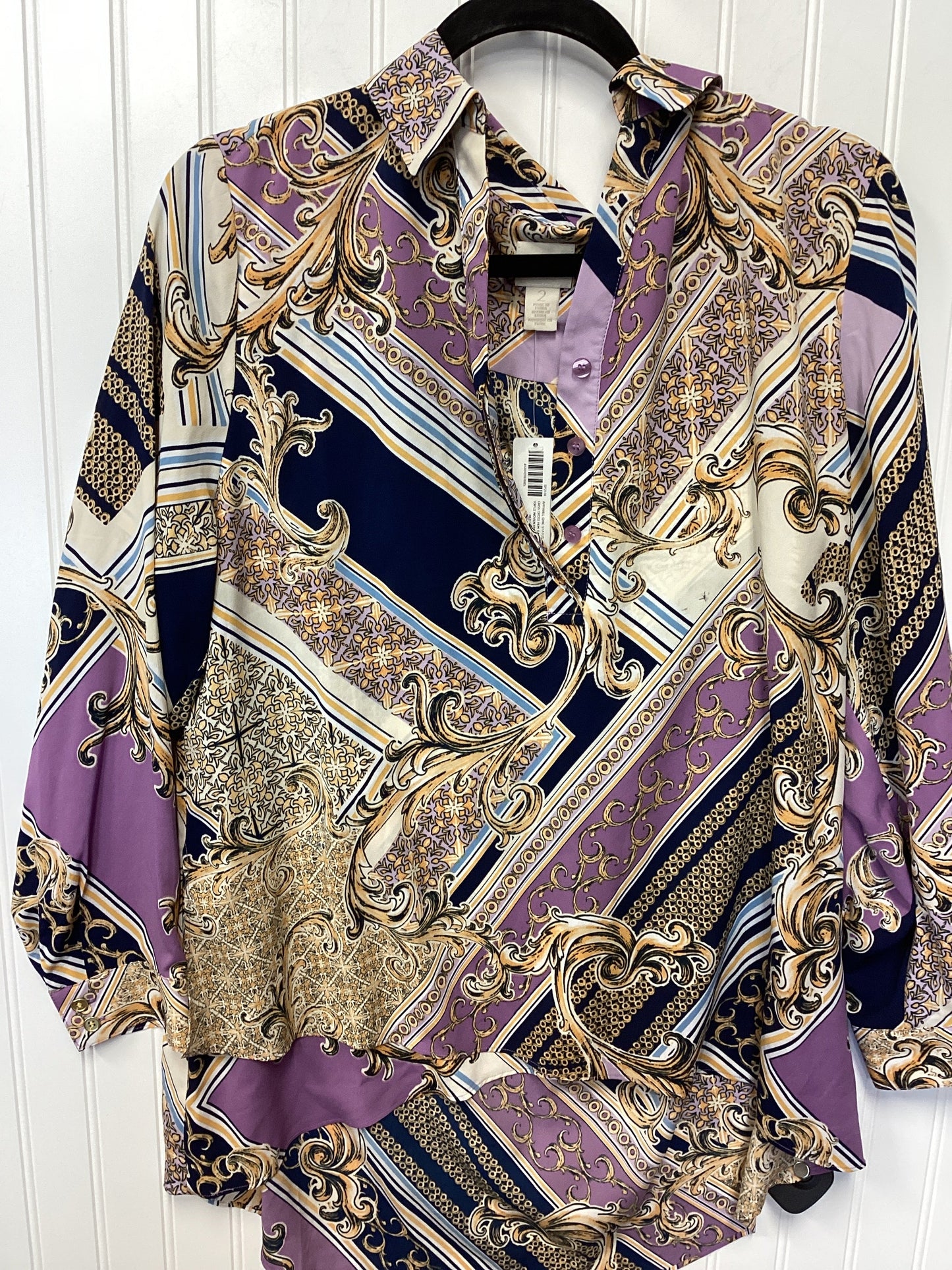 Top Ls By Chicos In Purple, Size:2X