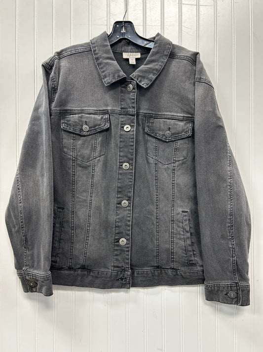 Jacket Denim By Style And Co Collection Women In Black Denim, Size:Xl