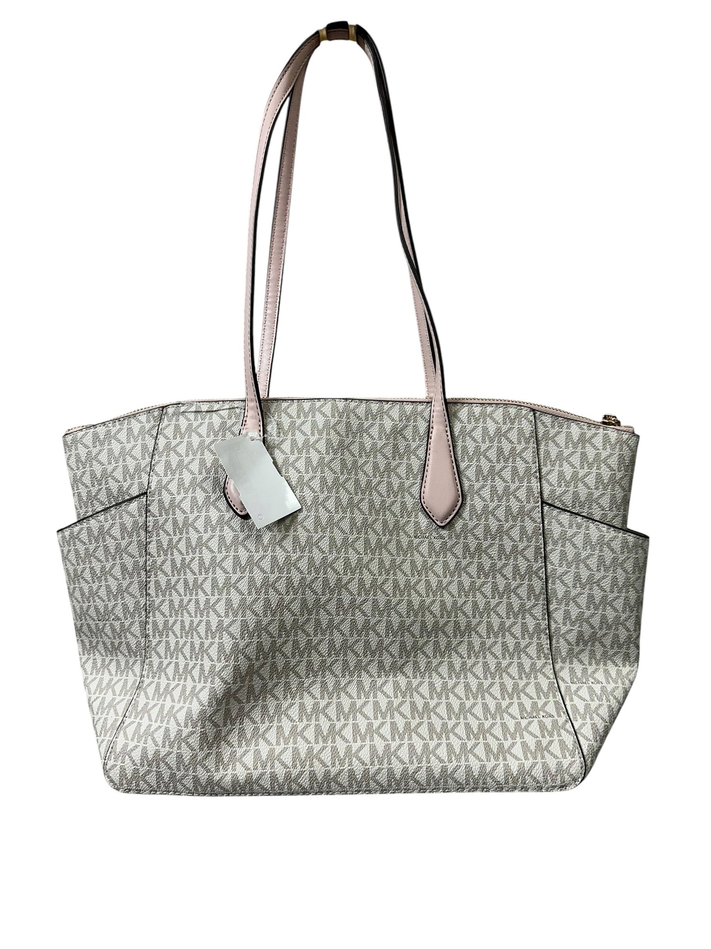 Handbag Designer By Michael Kors In Cream & Pink, Size:Medium