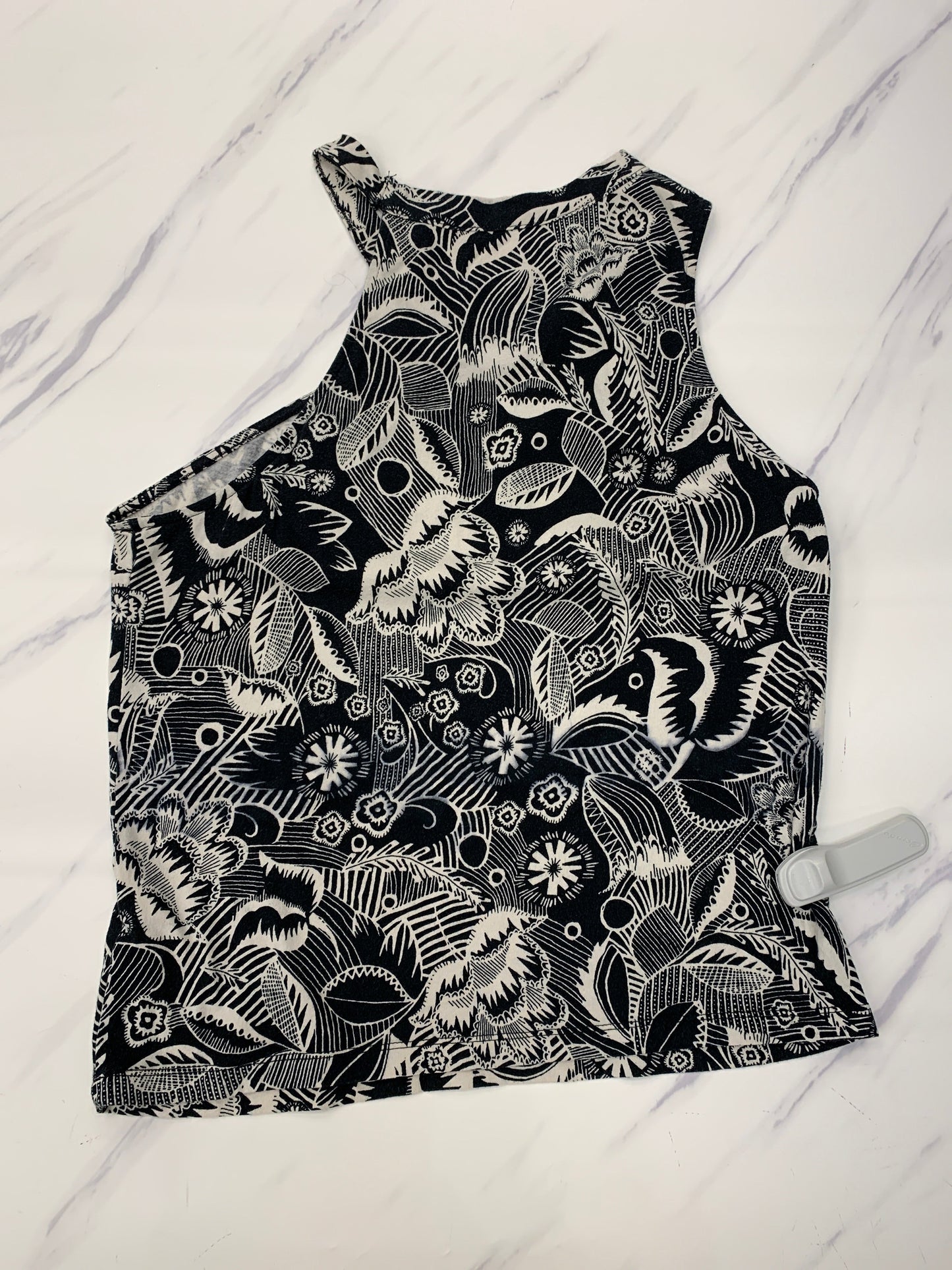 Top Sleeveless By Anthropologie In Black & White, Size:S