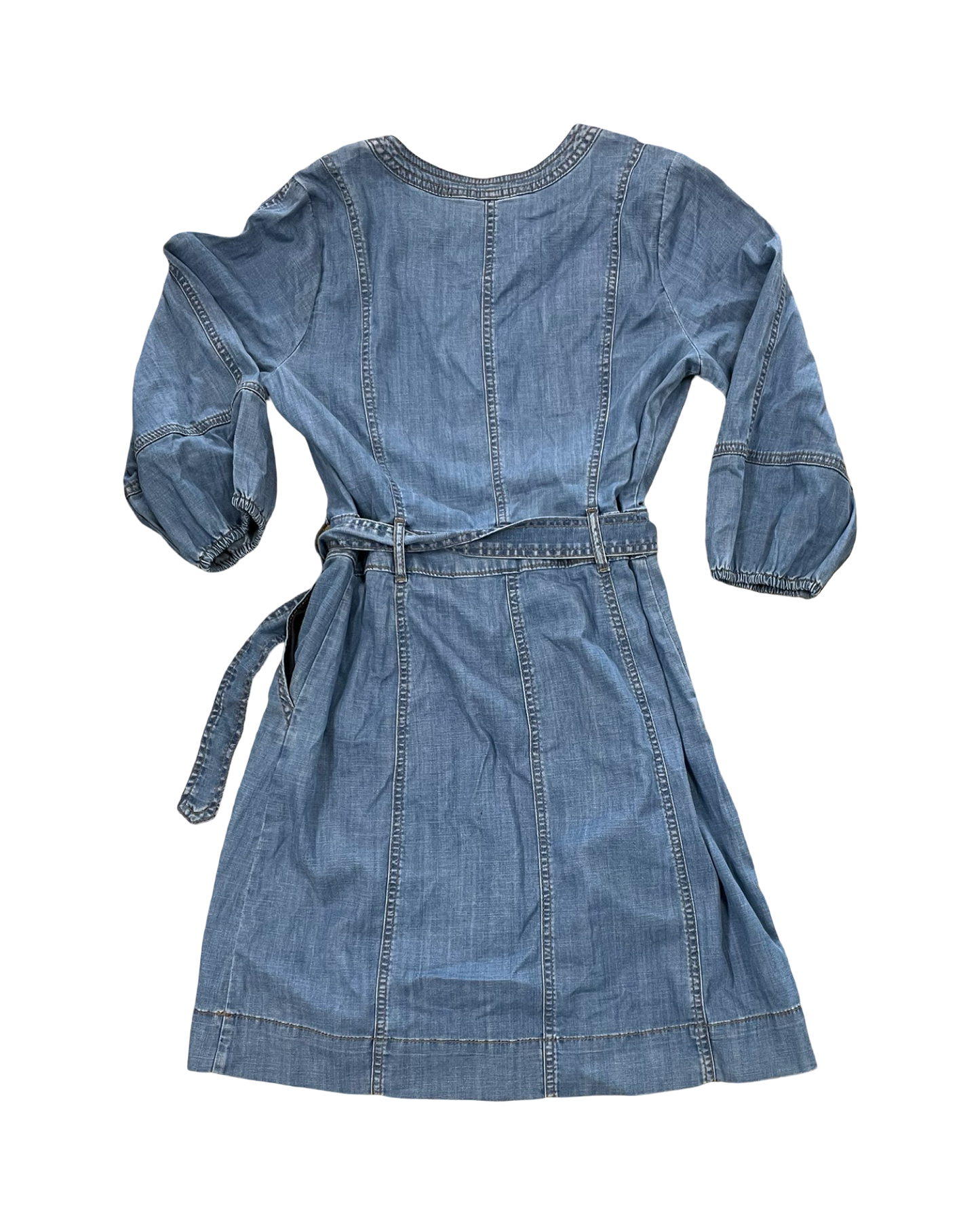 Dress Casual Midi By White House Black Market In Blue Denim, Size:6P
