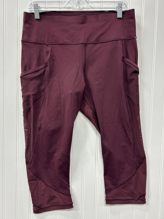 Athletic Leggings Capris By Lululemon In Purple, Size:12