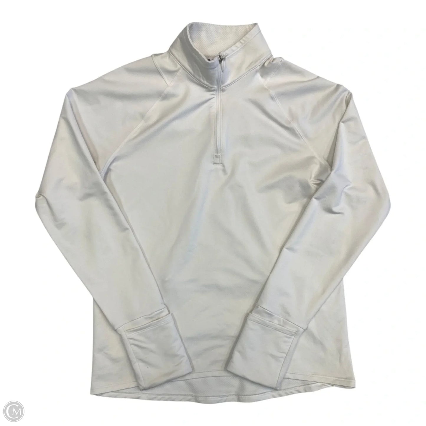 Athletic Top Long Sleeve Collar By Athleta In White, Size: S