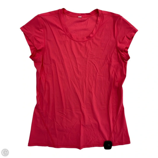 Athletic Top Short Sleeve By Lululemon In Pink, Size: 6