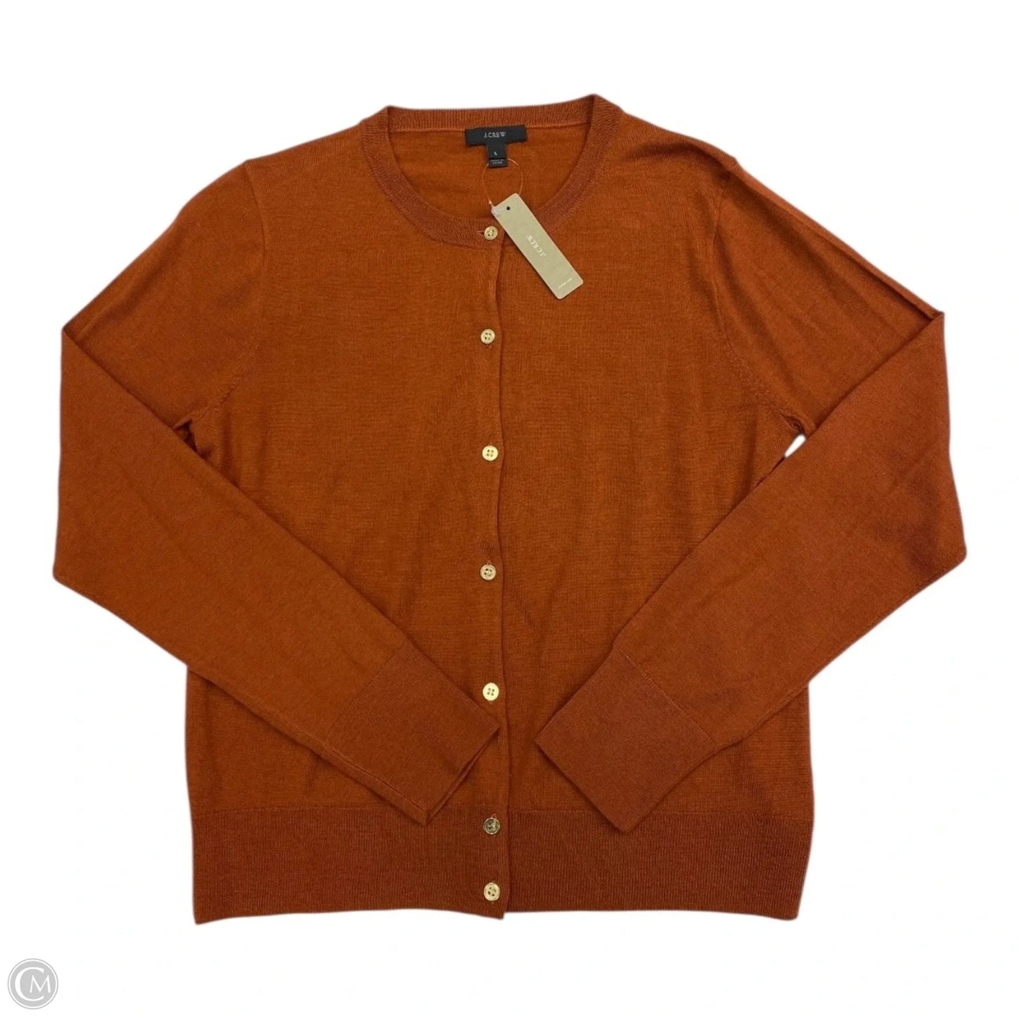 Sweater Cardigan By J. Crew In Orange, Size: L