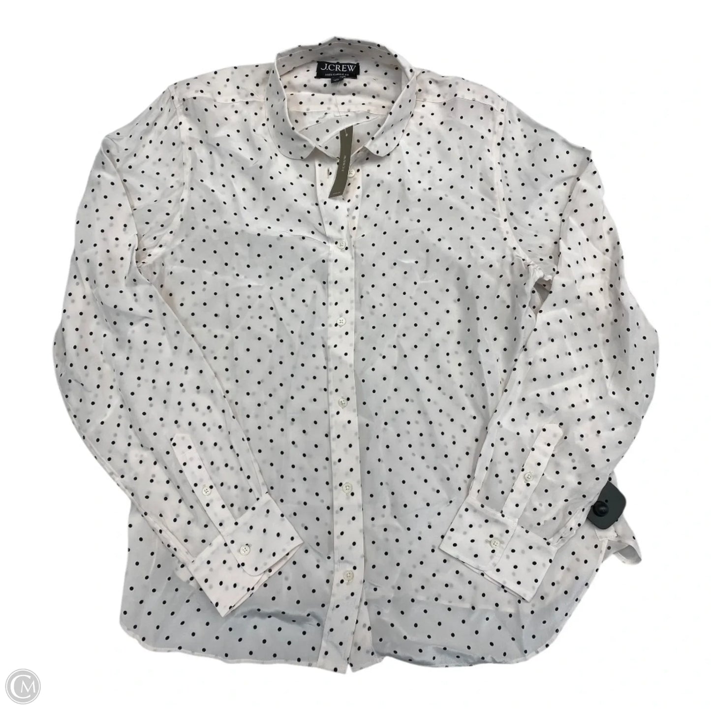 Top Long Sleeve By J. Crew In Polkadot Pattern, Size: 12