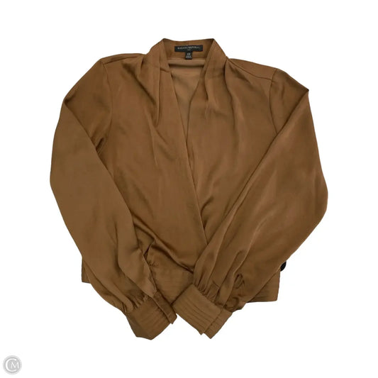 Top Long Sleeve By Banana Republic In Brown, Size: Xs