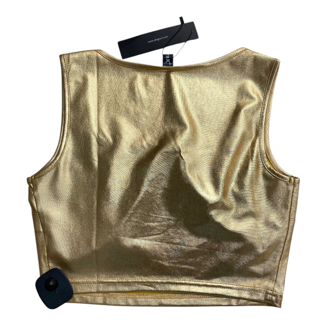 Top Sleeveless By Allegra K In Gold, Size: Xs