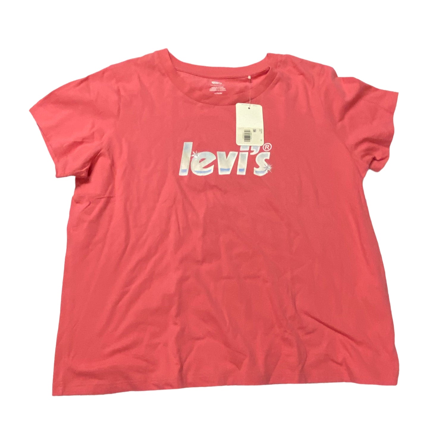 Pink Top Short Sleeve Basic Levis, Size 1x