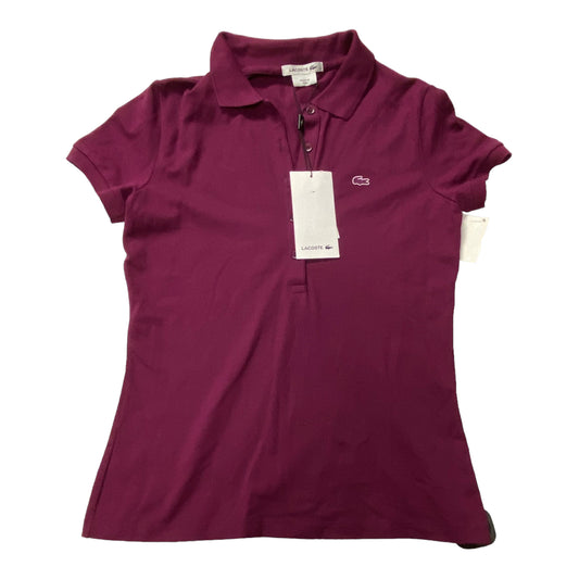 Purple Top Short Sleeve Lacoste, Size 6