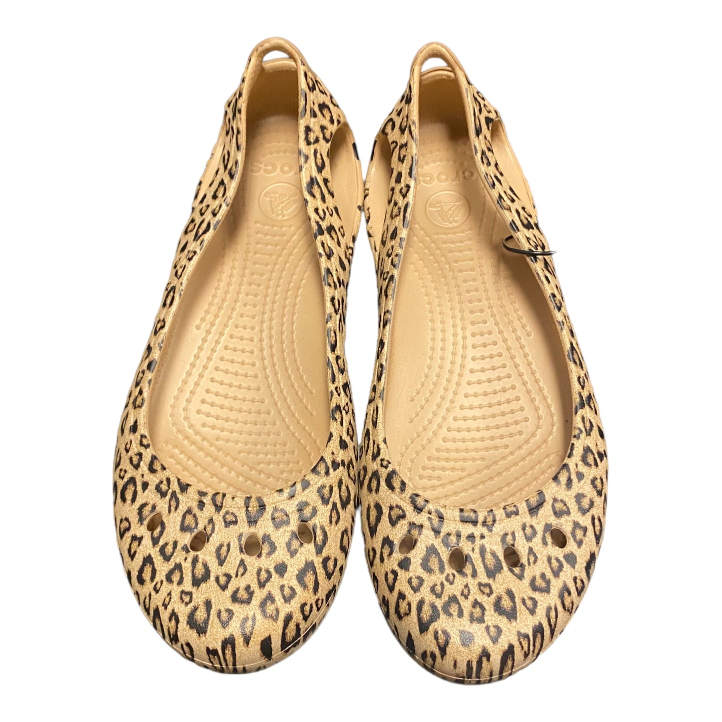 Animal Print Shoes Flats Crocs, Size 8