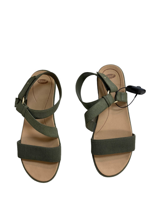 Green Sandals Flats Dr Scholls, Size 11