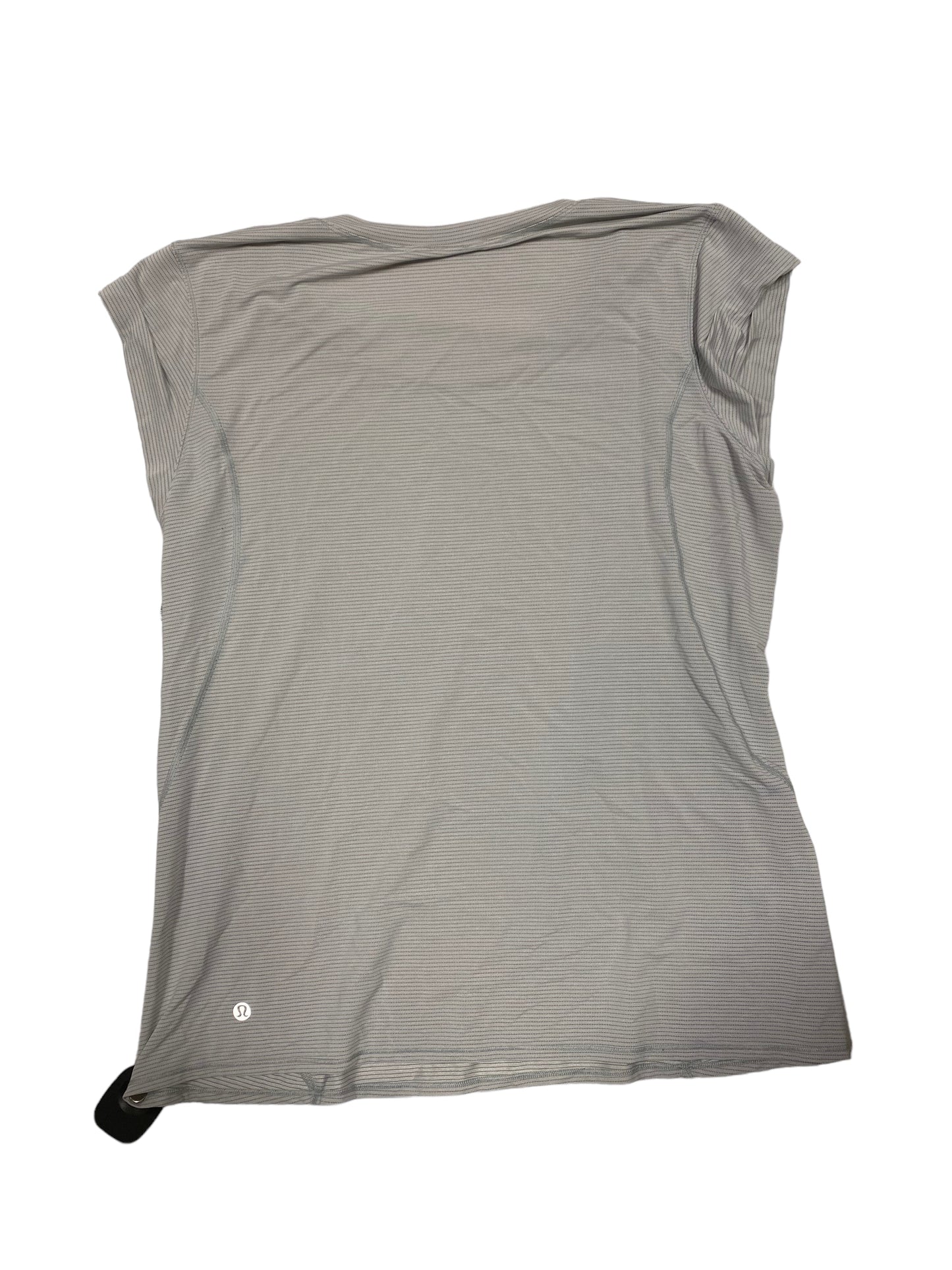 Athletic Top Short Sleeve By Lululemon In Grey, Size: 12