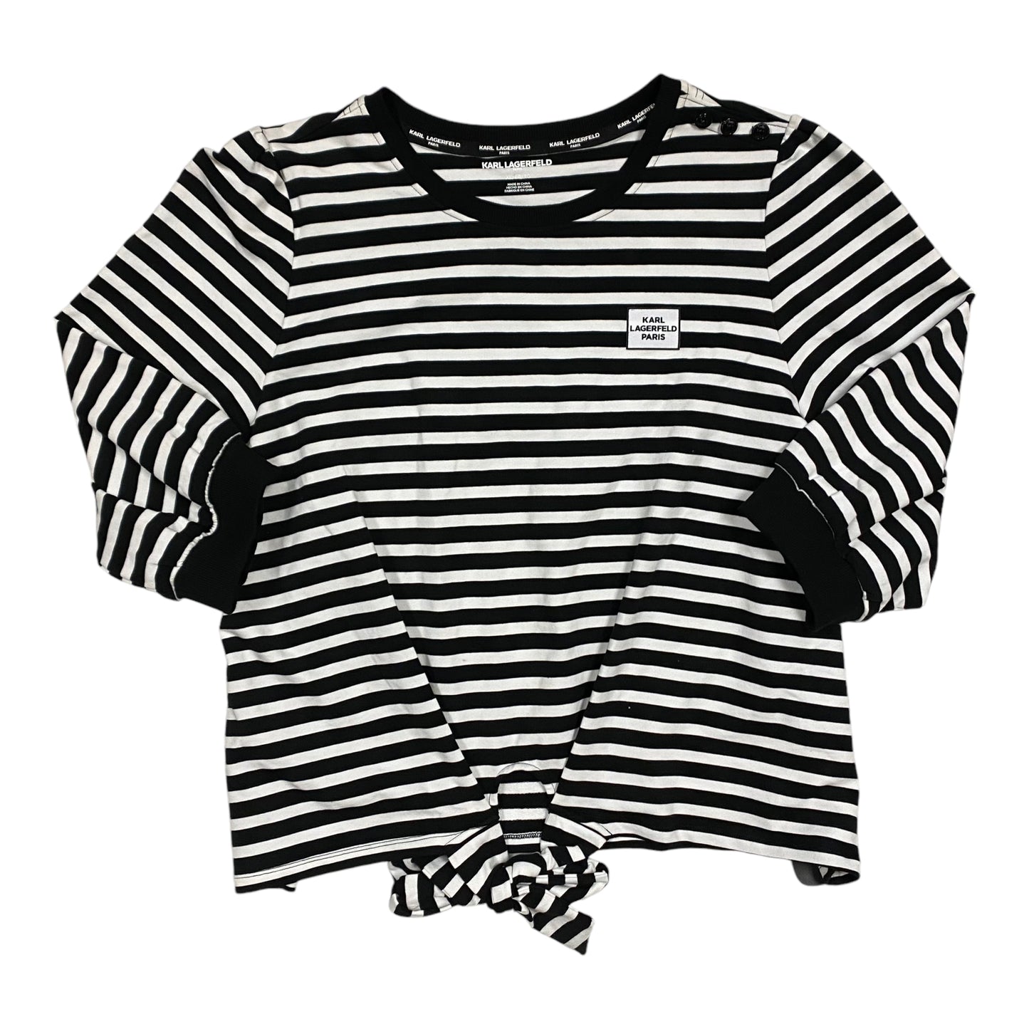 Top Long Sleeve By Karl Lagerfeld In Striped Pattern, Size: Xl