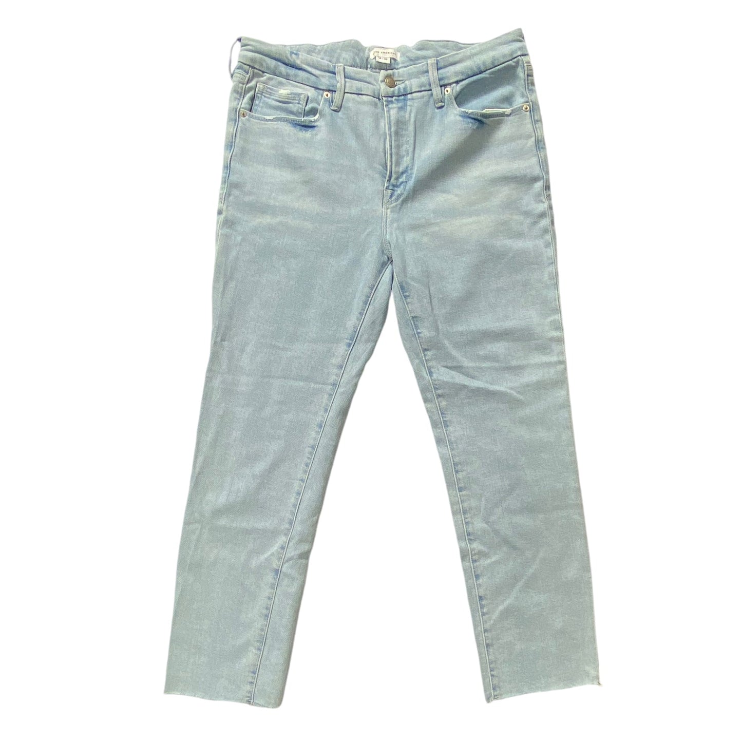 Jeans Straight By Good American In Blue Denim, Size: 14