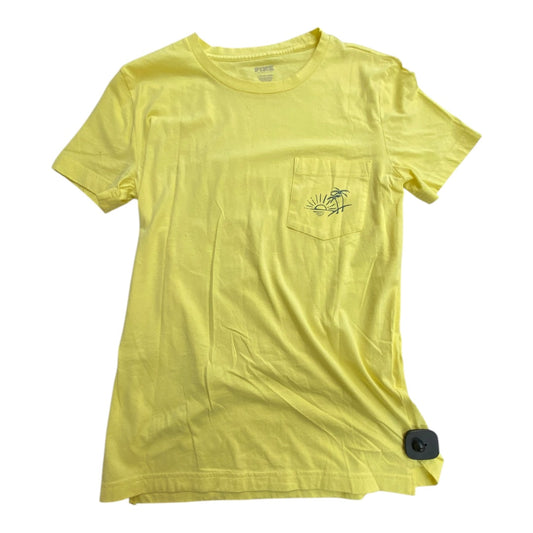 Top Short Sleeve Basic By Pink In Yellow, Size: Xs