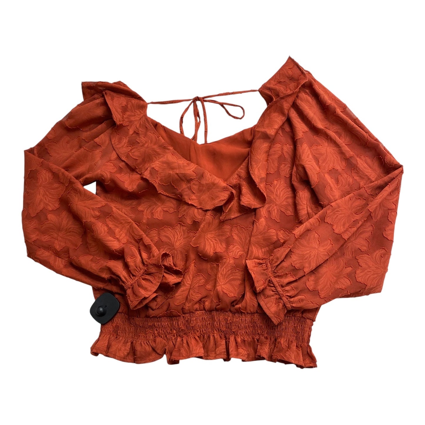 Top Long Sleeve By Anthropologie In Orange, Size: S