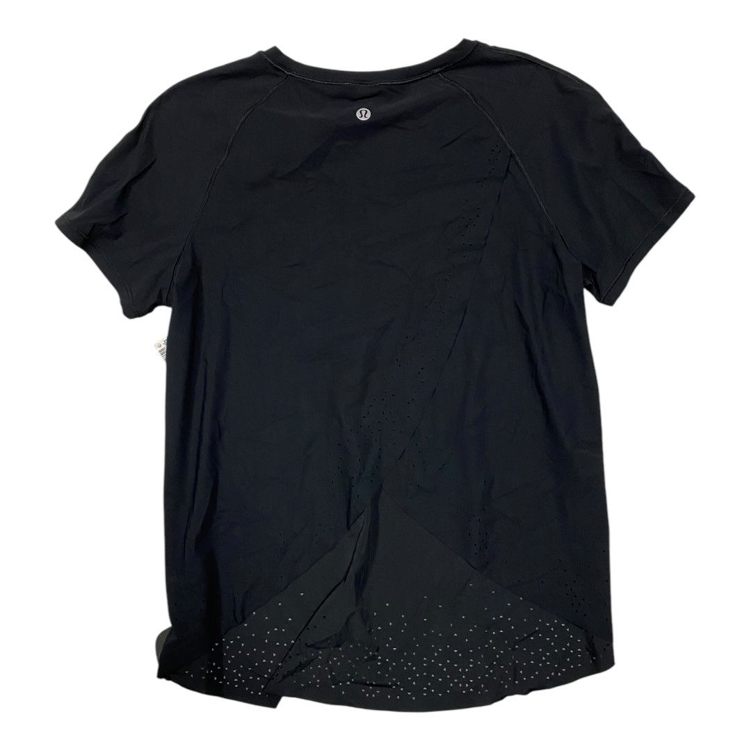 Athletic Top Short Sleeve By Lululemon In Black, Size: 4