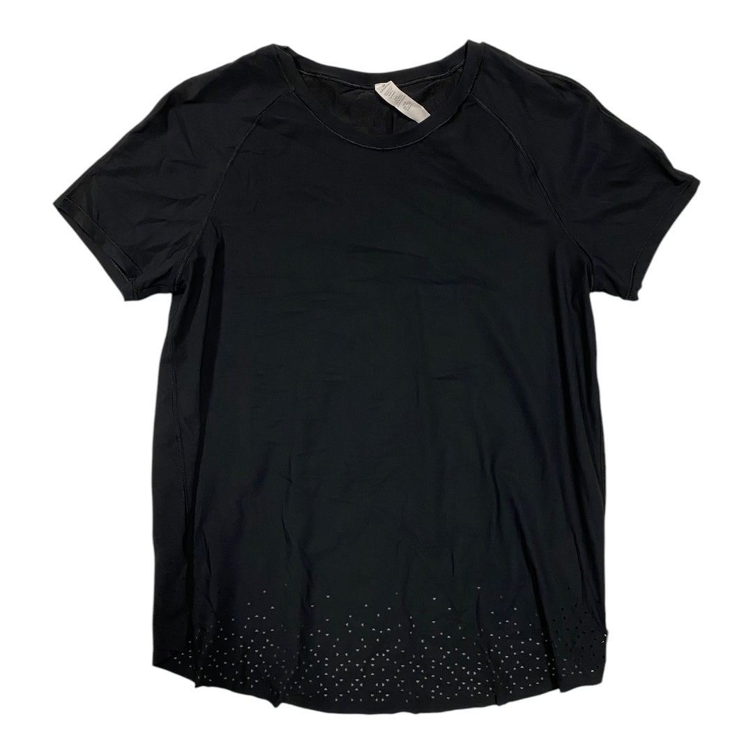 Athletic Top Short Sleeve By Lululemon In Black, Size: 4