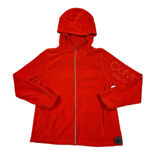 Athletic Jacket By Calvin Klein Performance In Orange, Size: Xl